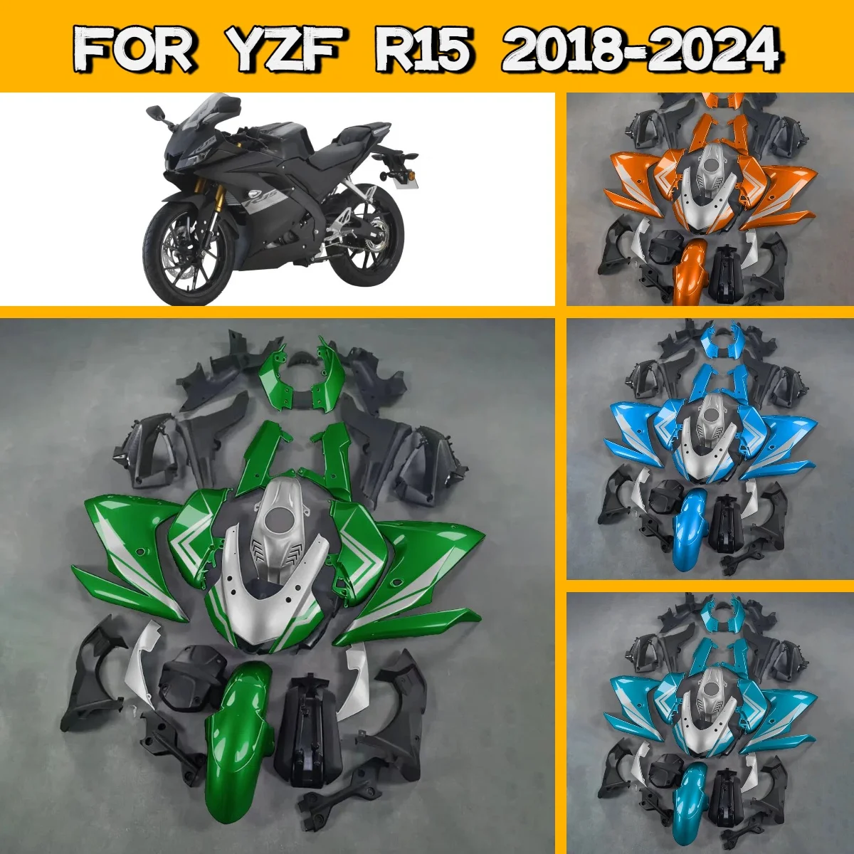 2018-2024 YZF R15 Custom Painting Fairings Kit for 18-24 Yamaha YZFR15 ABS Plastic High-Quality Fairing Set