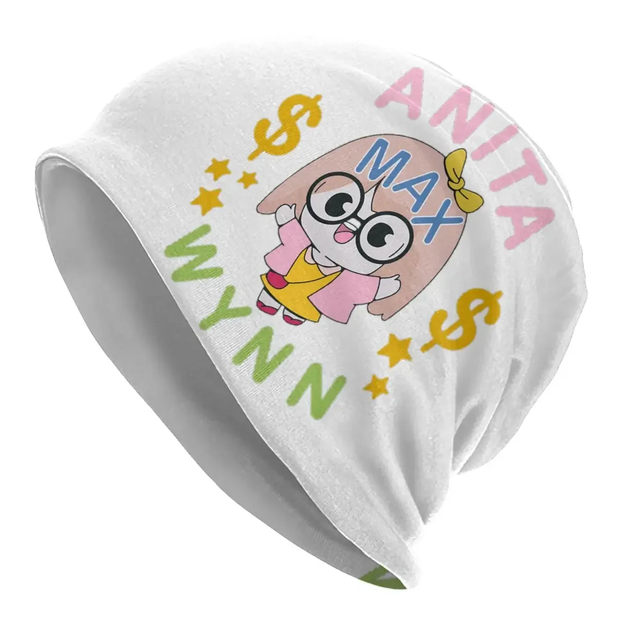 Men Women Anita Max Wynn Cartoon Beanie Skullies Accessories Stylish Funny Meme Dual-use Bonnet Knit Hat