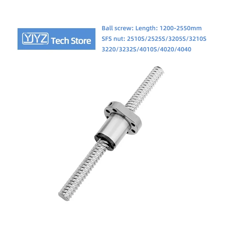 

High precision Ball Screw With Nut And No End Machined SFS2510S/2525S/3205S/3210S/3220/3232S/4010S/4020/4040 Length 1200-2550mm