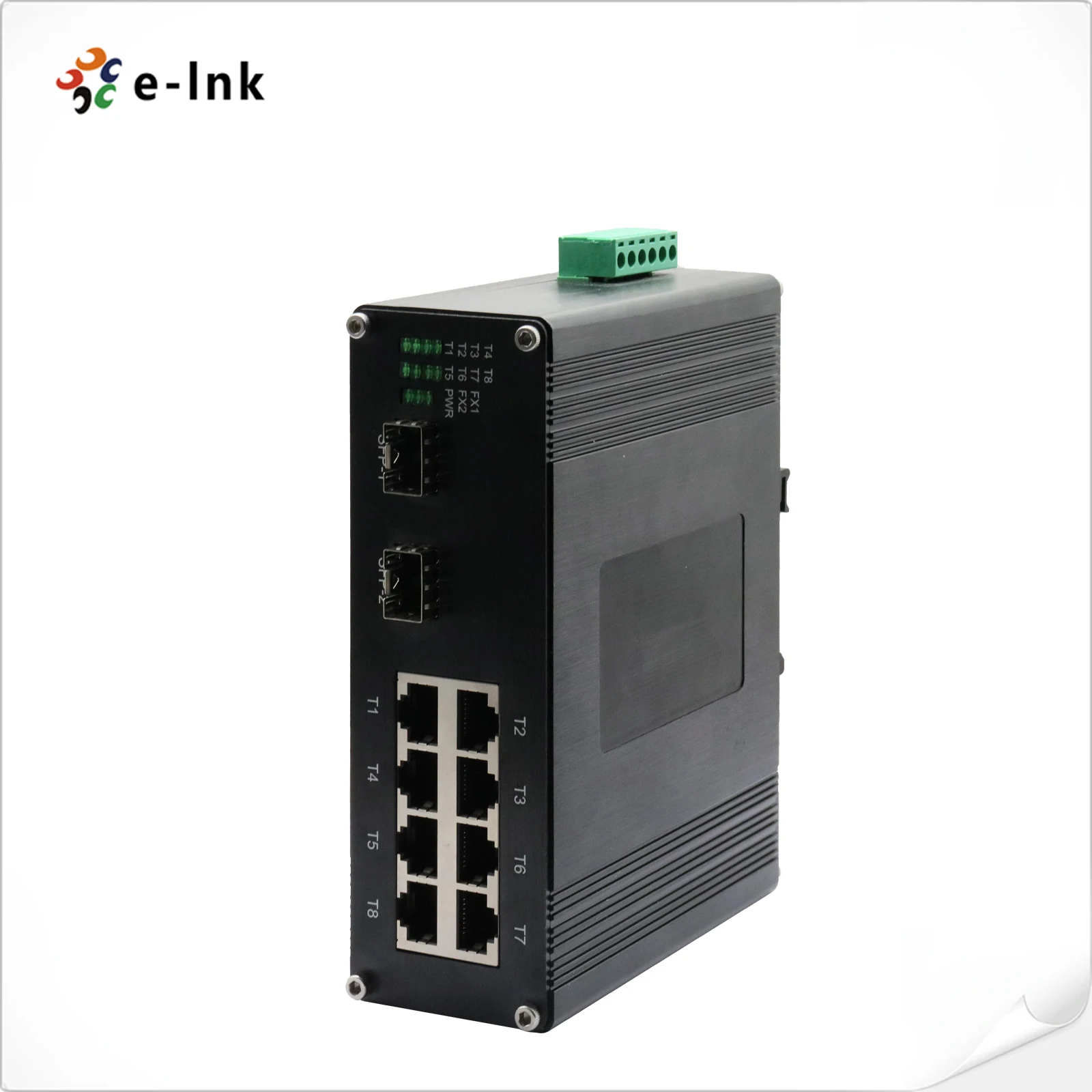 8 x PoE + 2 x SFP SC Fiber Gigabit Ethernet Industrial PoE Network Switch 30W 60W 90W 100W for CCTV IP PoE Cameras