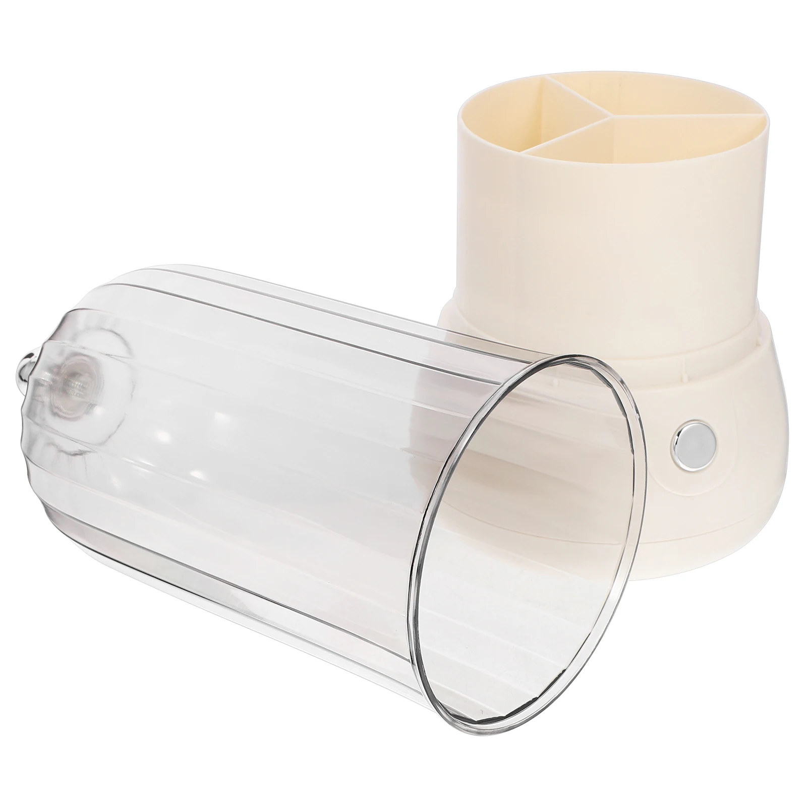 

Cream Makeup Brush Storage Container Pen Holder ganizer Desktop Vanity Large Capacity Dustproof Lid Safe Material