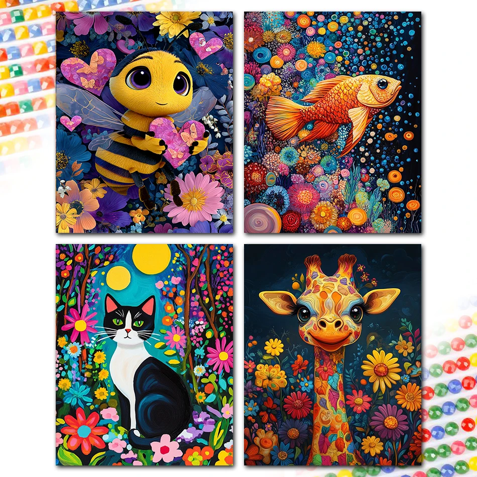 

SDOYUNO Diamond Painting Cross Stitch Colorful flower flora animals Hobby Diy Arts Crafts Decorative Crystal 5D Diamond Pictures