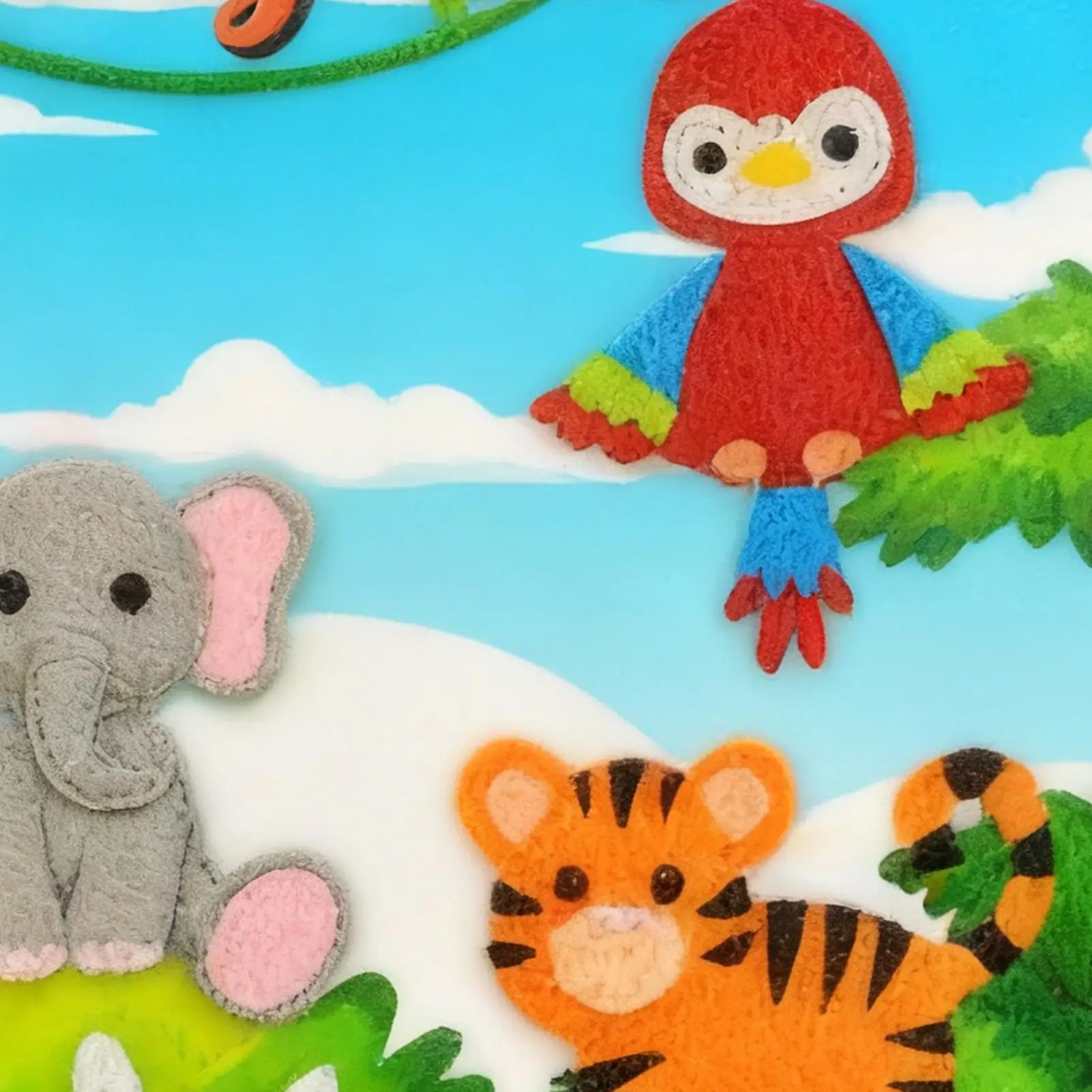 Felt Crafting Set Family Interaction Cartoon 3D Felt Animal Craft Set for Bedroom Studio Living Room Party Classroom Boys Girls