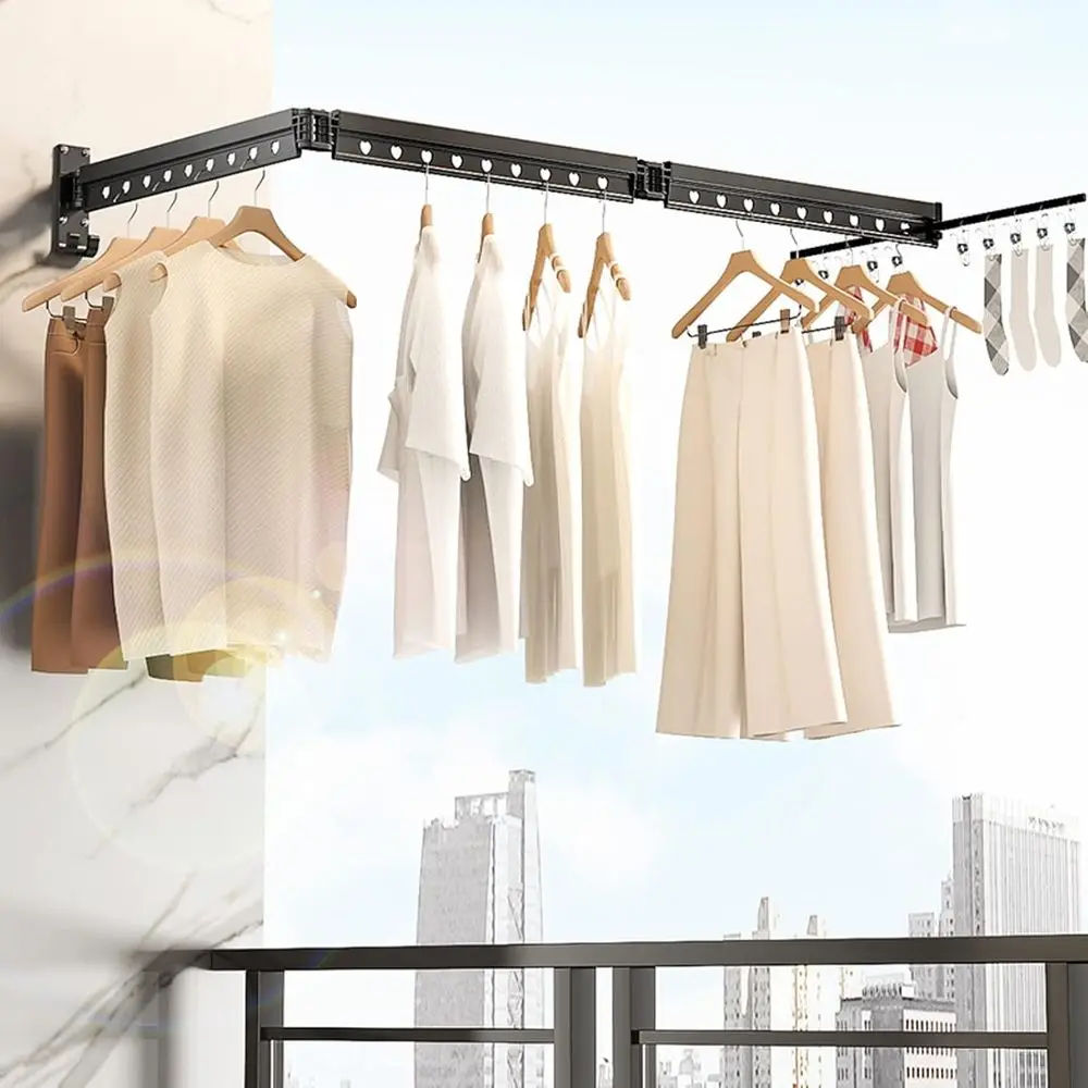 

Compact Indoor Folding Clothes Drying Rack - Portable, Space-Saving Metal Hanger Rack