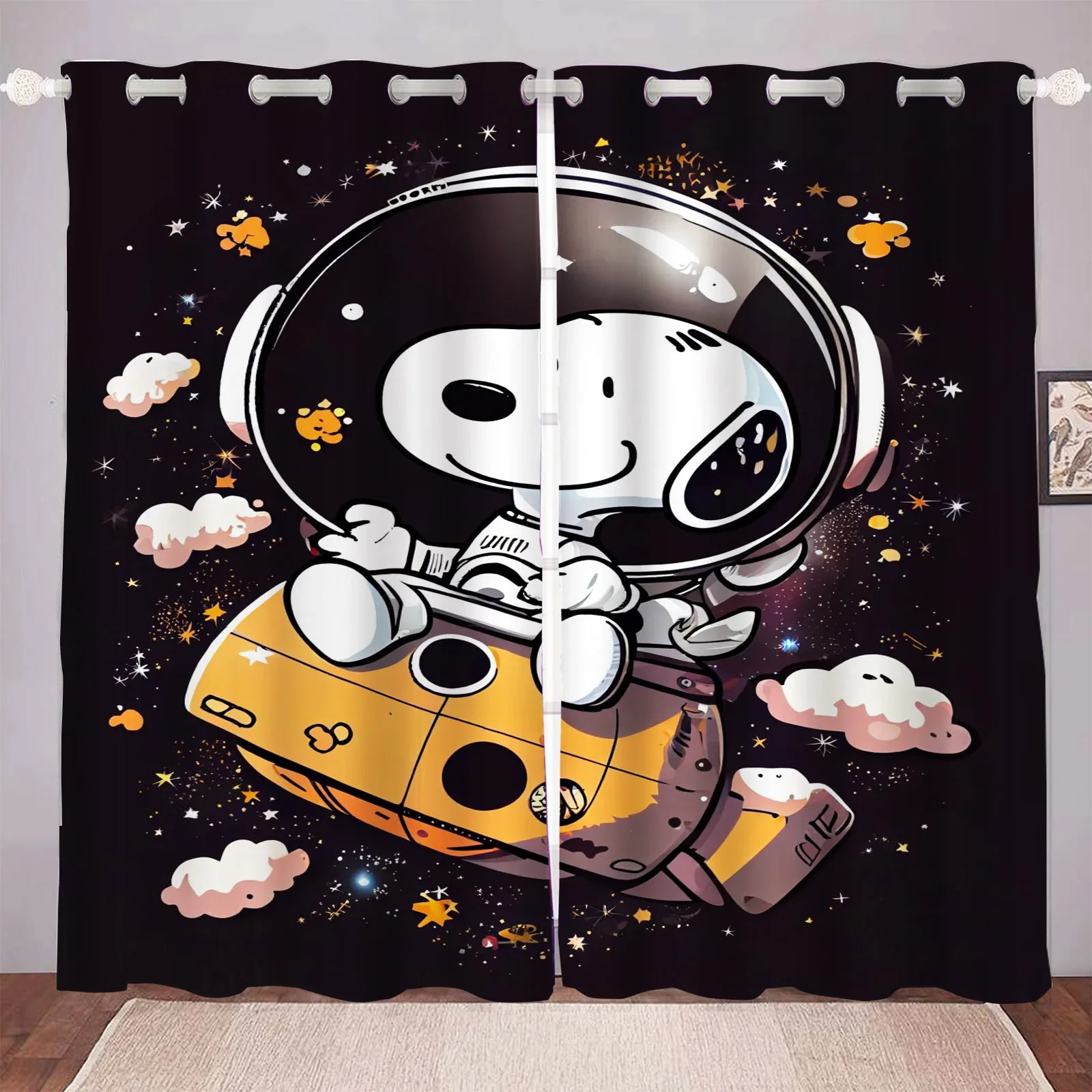 

MINISO Snoopy Super Cute Living Room Blackout Cartoon Curtains, Animated Curtains, Customisable Home Nursery, Window Treatments