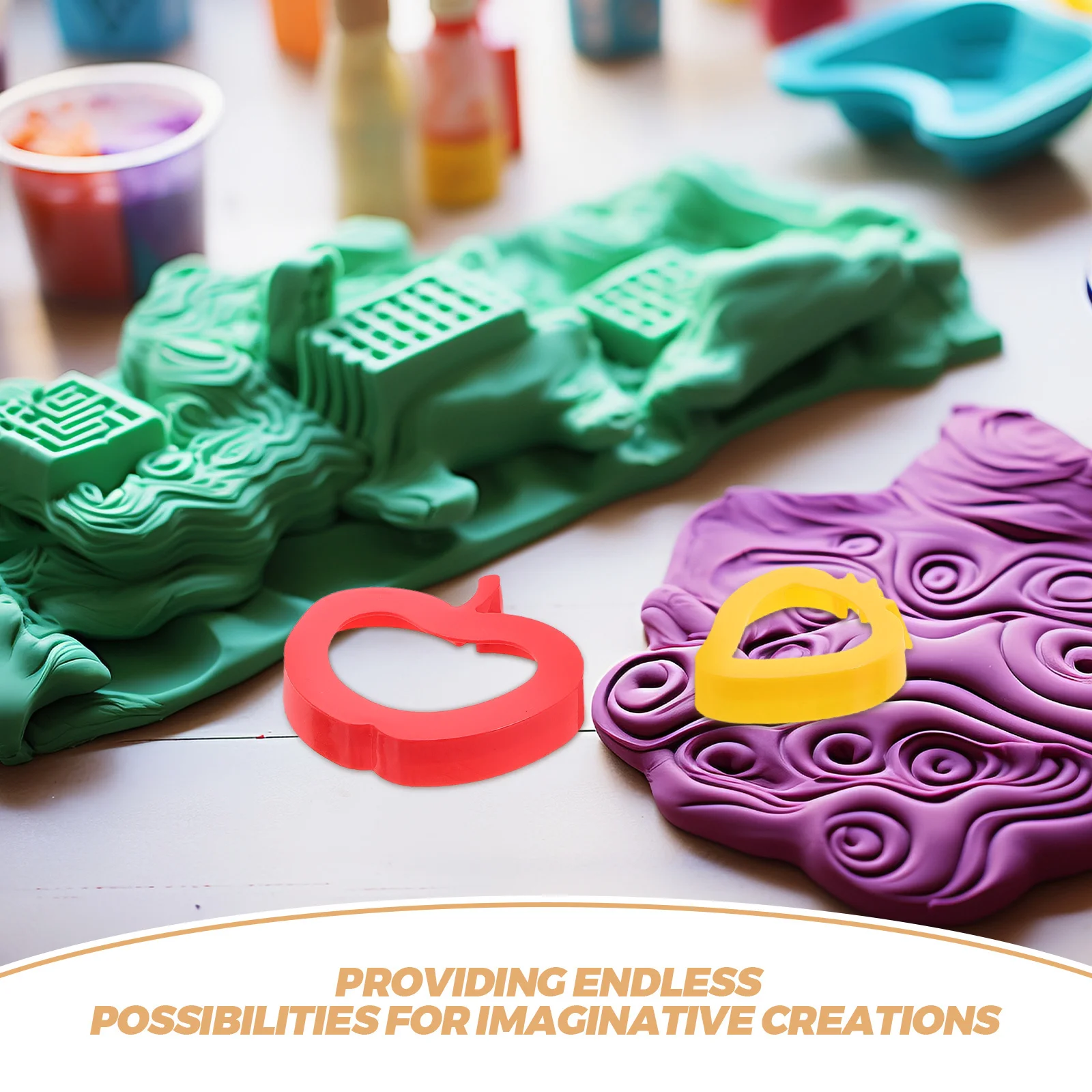 1Set Teig Spielen Zubehör Kinder Kunststoff Obst Cookie Cutter Formen Ton Modellierung Werkzeuge Kreative Teig Mold Set