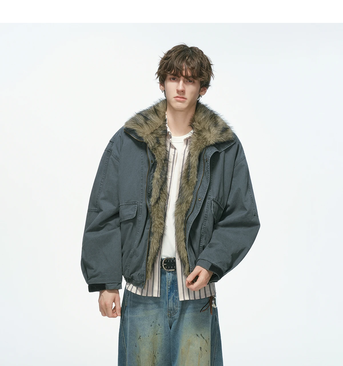 سترات رجالية وسيم للرجال لشتاء 2025 سترات جديدة أنيقة وسميكة للرجال معاطف باركاس عصرية بأكمام طويلة مزخرفة للجيب #4