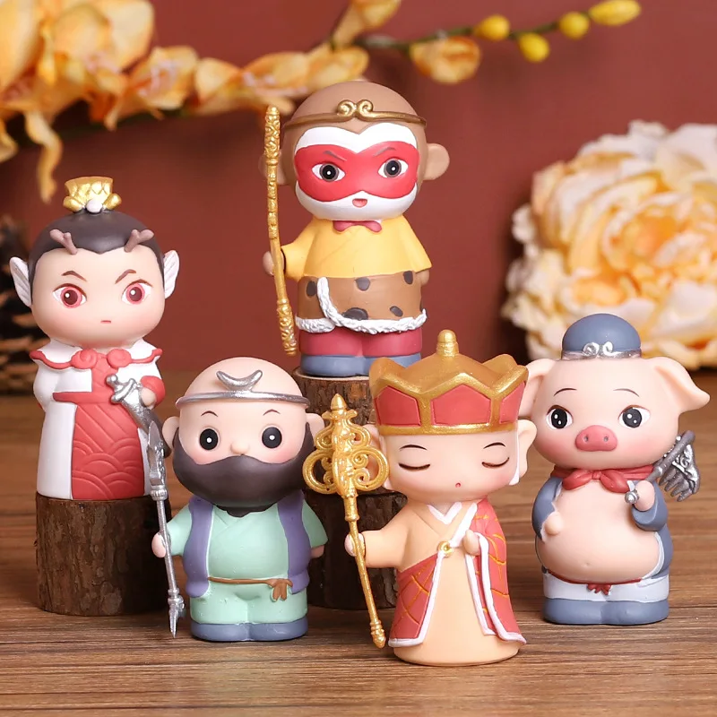 Pandemonium Blind Box Journey To The West Character Hand Puppet Desktop Doll Ornaments Resin Craft Tide Play Blind Box