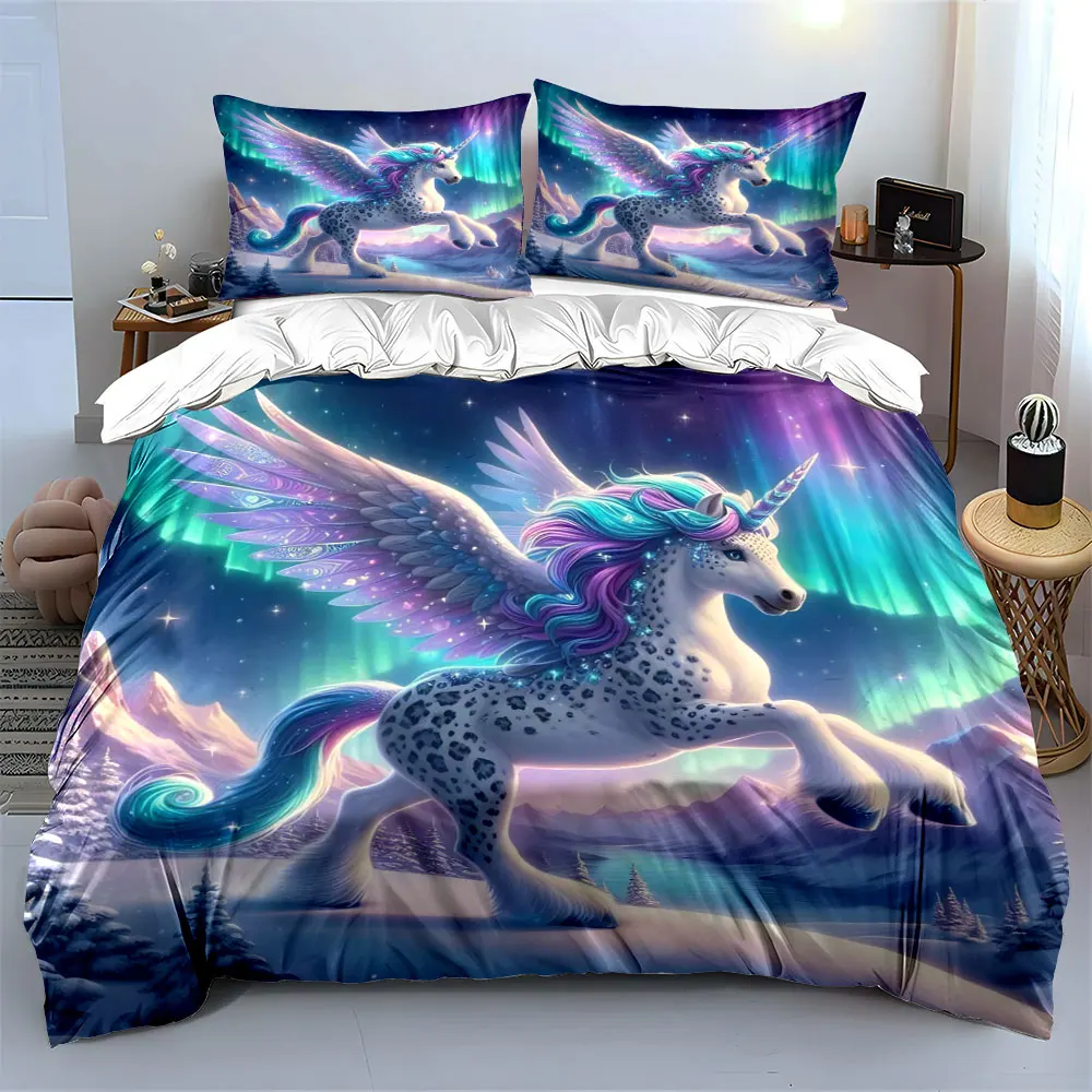 

"Unicorn Fantasy Decor Set" Soft Comfortable Duvet Cover Bedding Set Included 1*Duvet Cover & 2*Pillowcases, gift