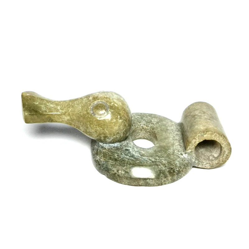 YIZHU CULTUER ART Old China Hetian Jade Carved Duck Bird Amulet Belt Hook Pendant Decoration Gift Collection Size 62*41*19 CM