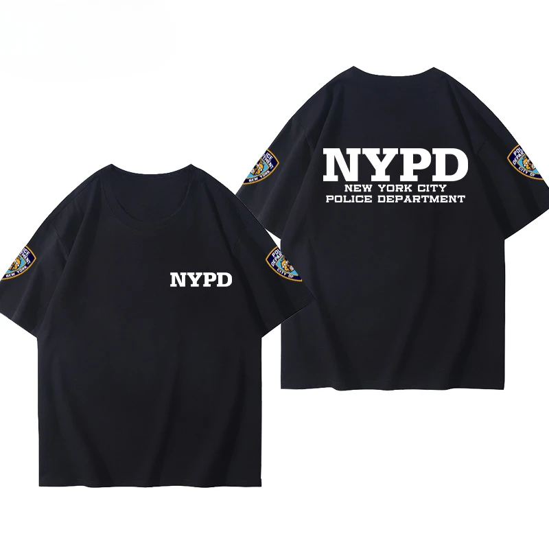 NYPD الأمريكية في الهواء الطلق التدريب التكتيكي القطن تي شيرت مكتب التحقيقات الفيدرالي الجيش مروحة LAPD الرجال والنساء الجيش قصيرة الأكمام تي شيرت