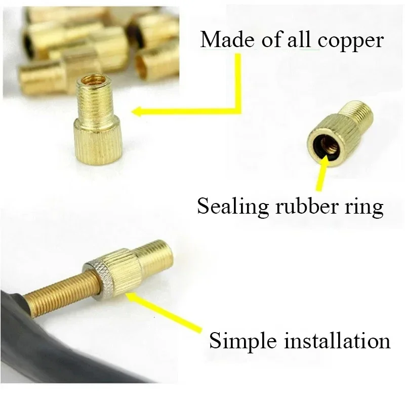 1/10PC Bicycle Presta To Schrader Adapter Bike Tire Valve Adapter French Valve Converter To American Valve F/V To A/V Converter