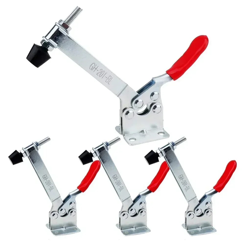 

1pc GH201BL Quick Release Toggle Clamp, 198 Lbs Holding Capacity, Non Slip PVC Rubber Sleeve Handle For Comfortable Grip
