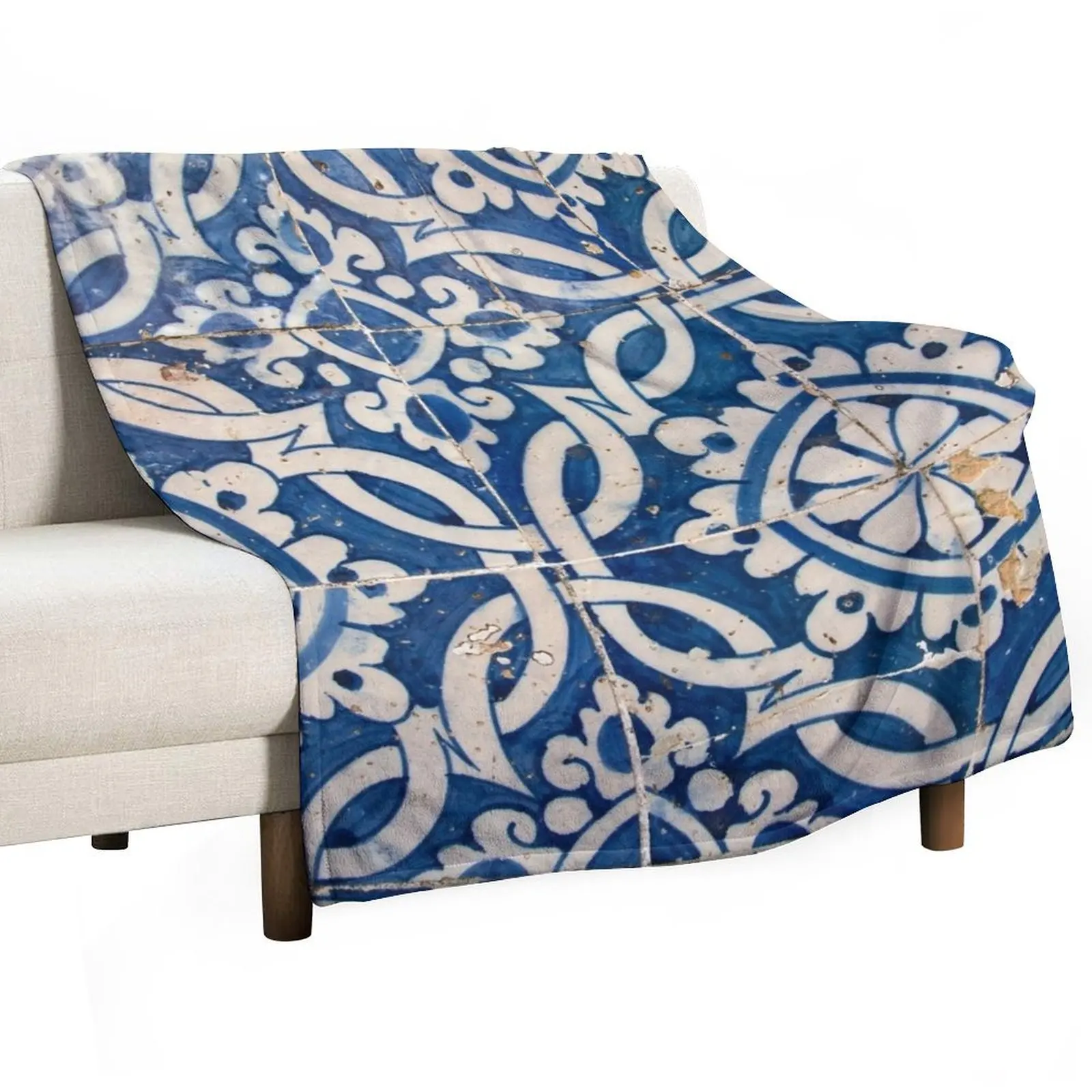 

Vintage portuguese azulejo Throw Blanket Outdoor Soft Blanket for Picnic Beach Camping