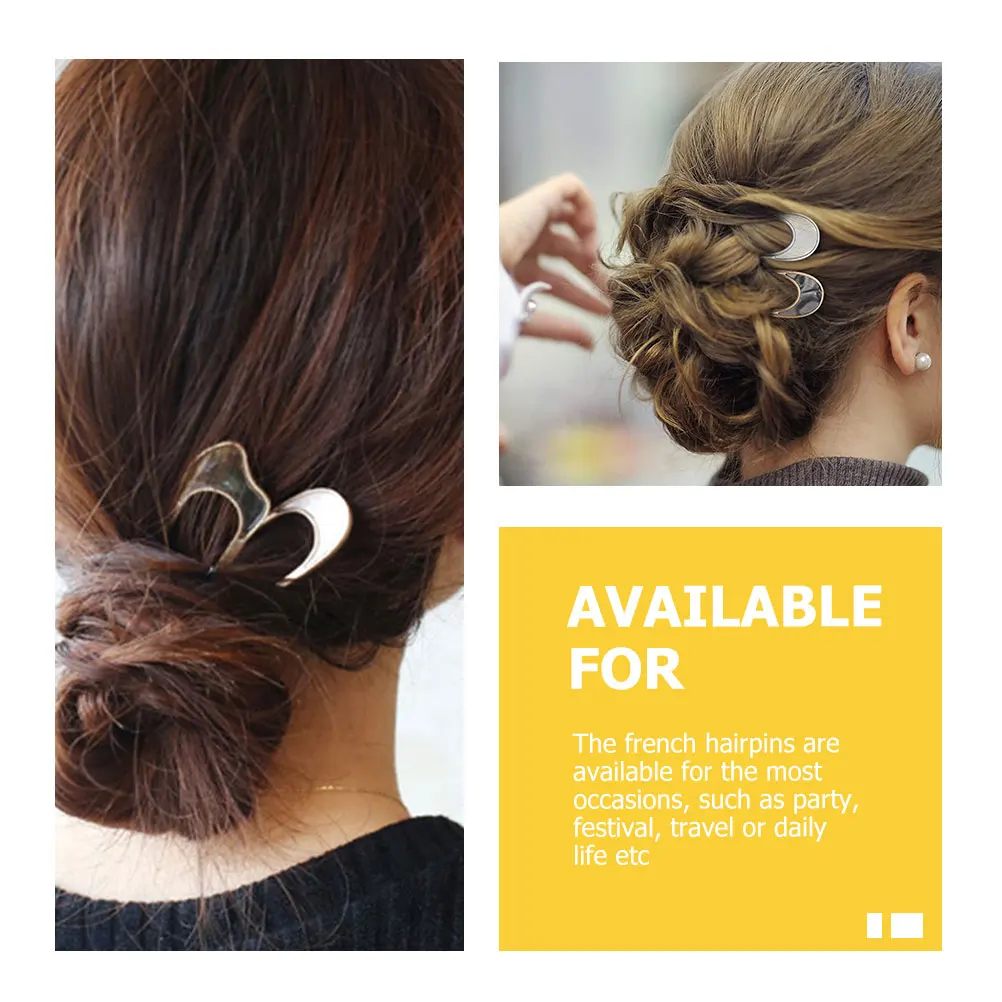 

4pcs U Shaped Pins For Women Hair Pins French Hairpin Women Bun Accessories Decorative Stick Thick Hair Styling