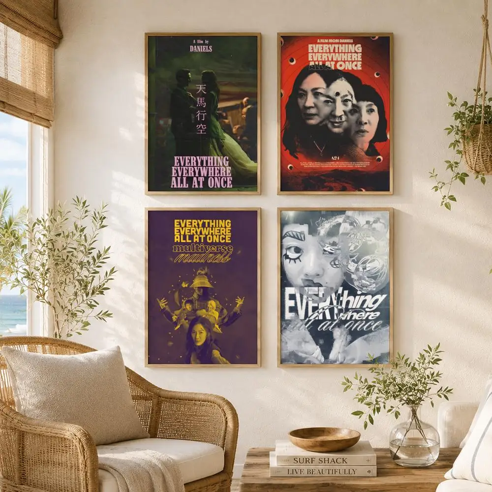 Film E-Everything Everywhere All at Once Poster Versatile HD Waterproof Wall Art Self-Adhesive Decor for Any Space Ideal Gift