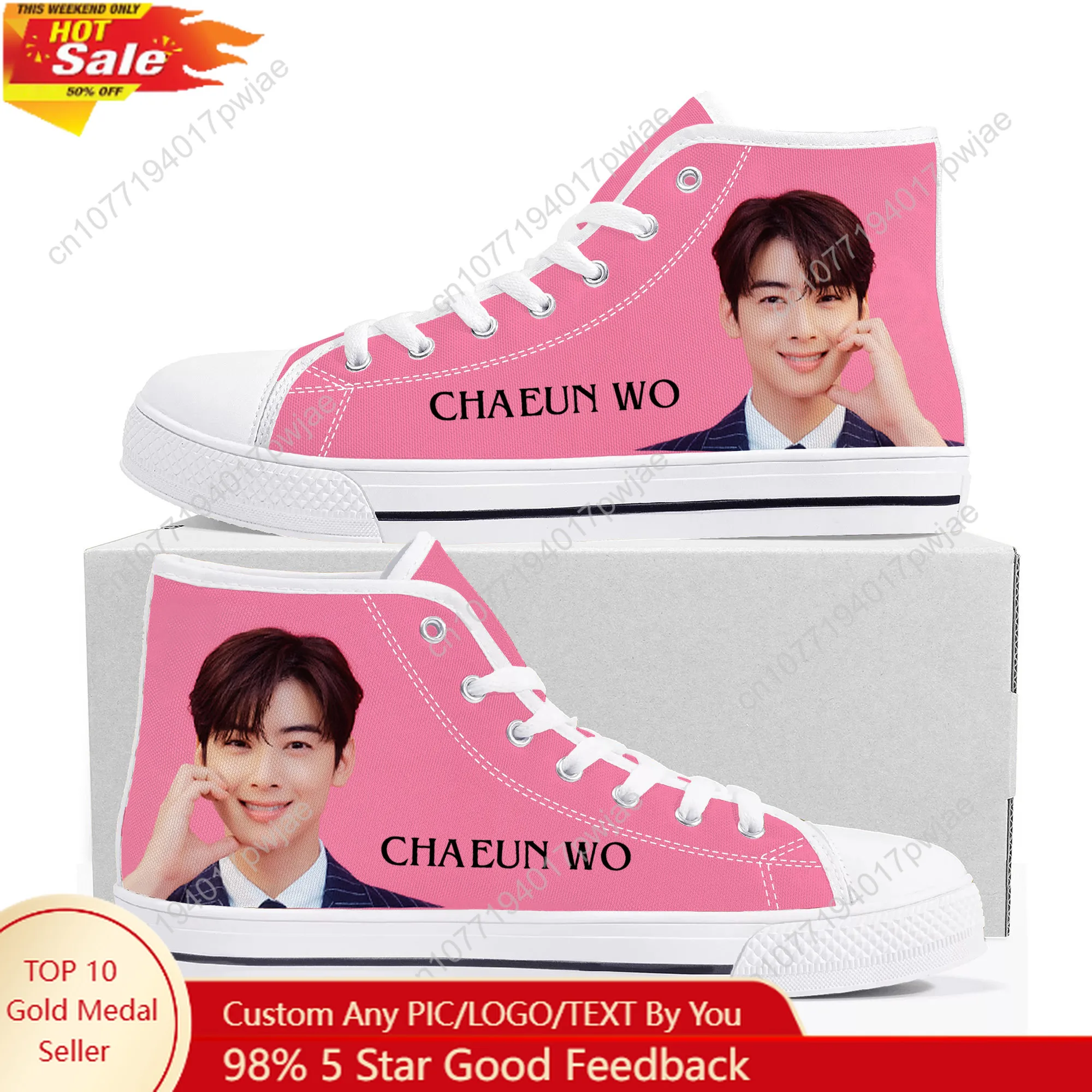 

KPOP Cha EunWoo High Top High Quality Sneakers Mens Womens Teenager Canvas Sneaker Ghana Hiking Casual Shoes Custom Shoes