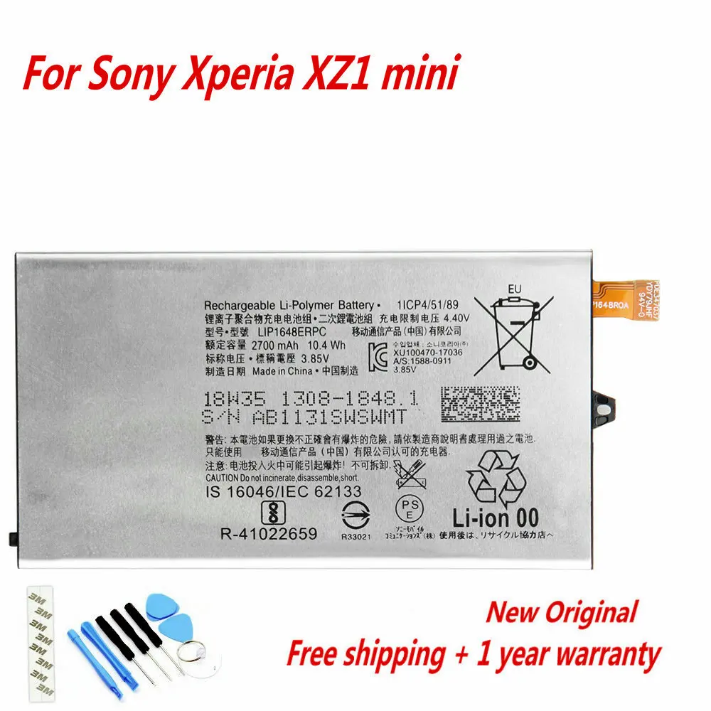 Original 3.8V 2700mAh LIP1648ERPC Battery For Sony  Xperia XZ1 mini Mobile Phone