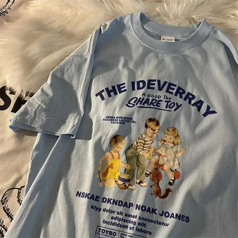 تي شيرت نسائي بأكمام قصيرة - صيف 2021 جديد، قميص مطبوع عليه حب الطالب الكوري، لطيف، كاجوال، ناعم، عصري، شبابي