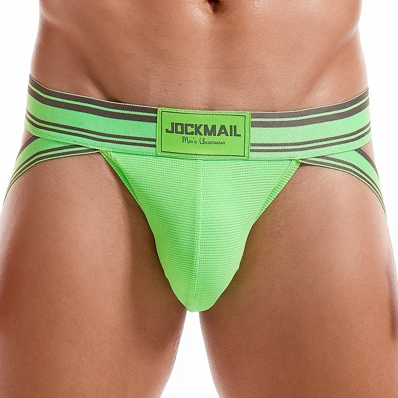 JOCKMAIL Mannen Jockstrap Thong Heren Bikini Slips Sexy Homo Ondergoed Nylon Mesh Hip Lift Mesh Sneldrogende Sportkleding Slipje