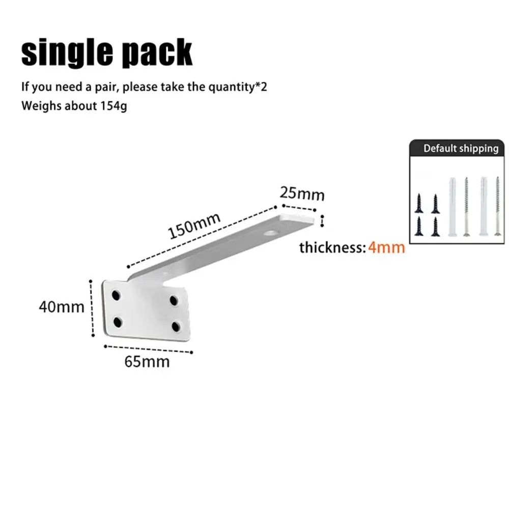 Braket Rak Mengambang Tebal Terpasang Di Dinding Braket L Tak Terlihat Terintegrasi Tahan Karat Dukungan Papan Furnitur Tugas Berat