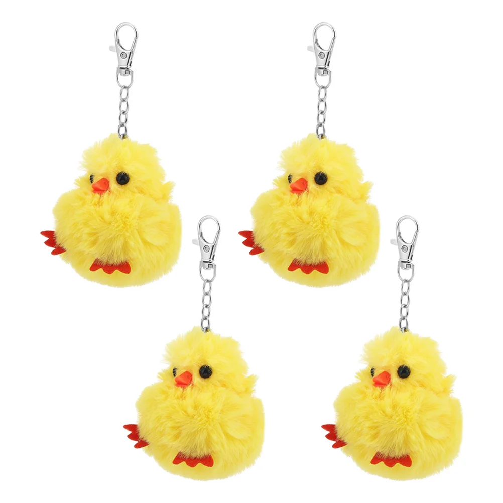 

4 Pcs Chick Keychain Plush Duck Plushies Stuffed Toy Feeder Baby Toys Cute Keychains For Backpacks Adorable Bag Pendant Luxury