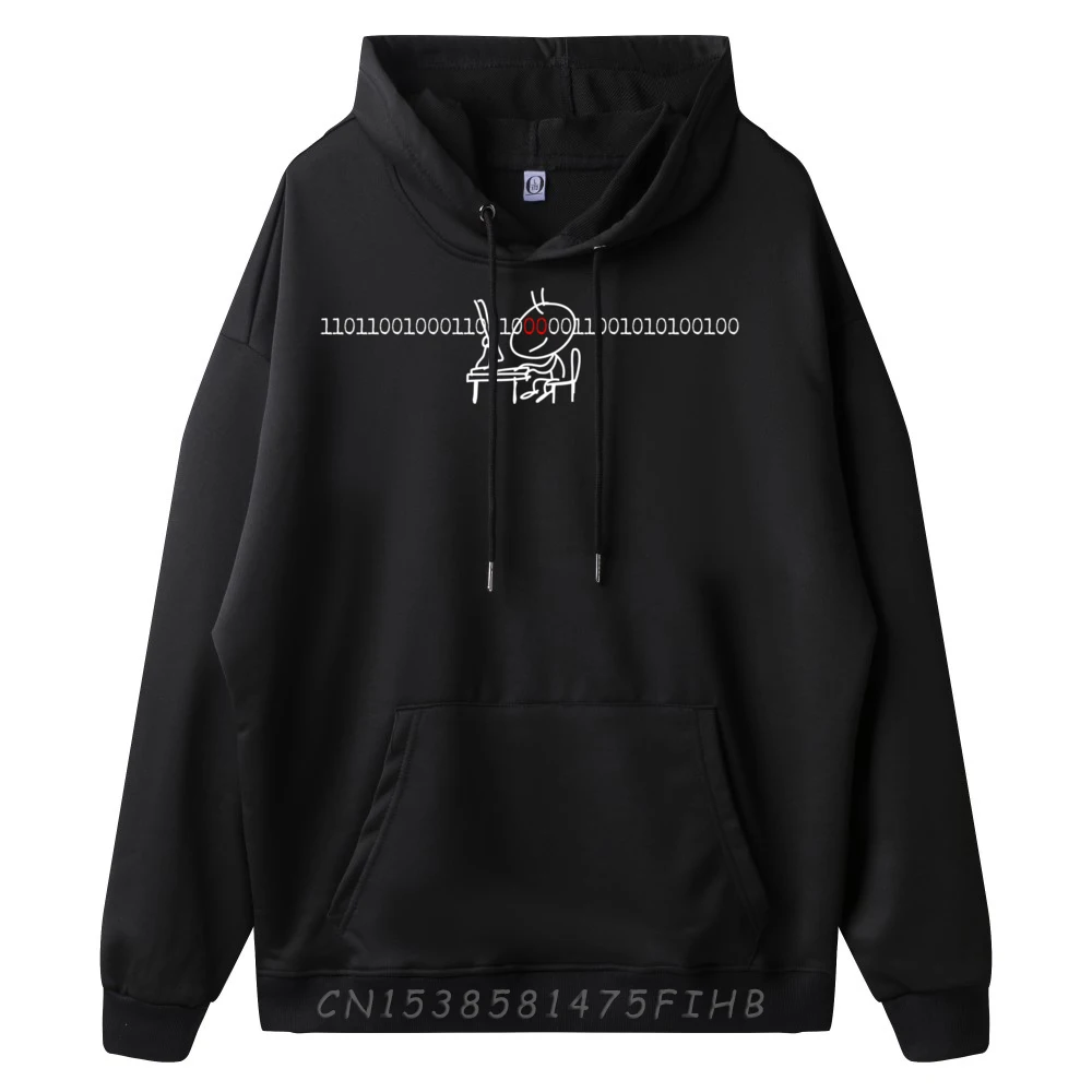 Programmer Graphic With Red Binary Eyes Computer Vintage Hoodie Men Tee Hoodie Men Chinese Style