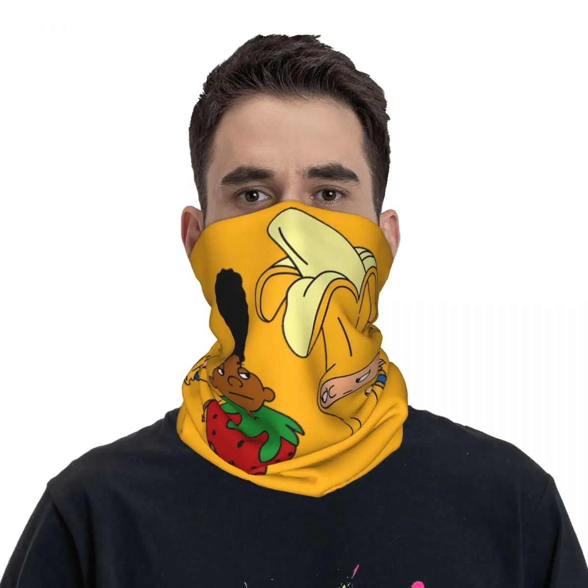 Funny Banana And Strawberry Mask Scarf Stuff Neck Cover Hey Arnold Bandana Scarf Warm Fishing Headband Unisex Windproof