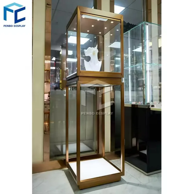 

2025customized. luxury lockable glass jewellery store display cabinet jewelry shop furniture jewelry display showcase