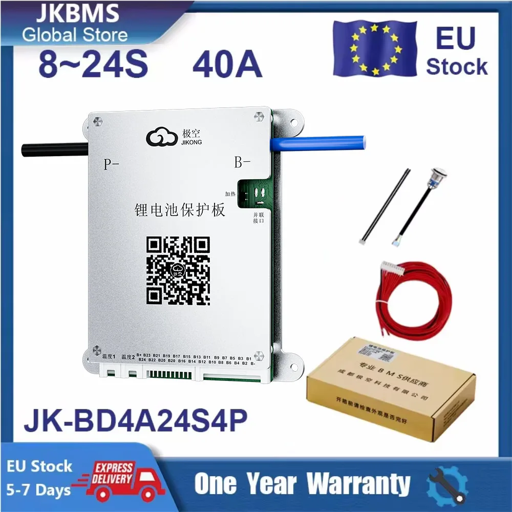 JIKONG-BMS intelligent 0,4A 8S-24S 40AH, équilibre actif 7504A24S4P, égaliseur Eddie ion/veFePo4/LTO, protection contre les surcharges et les surcharges