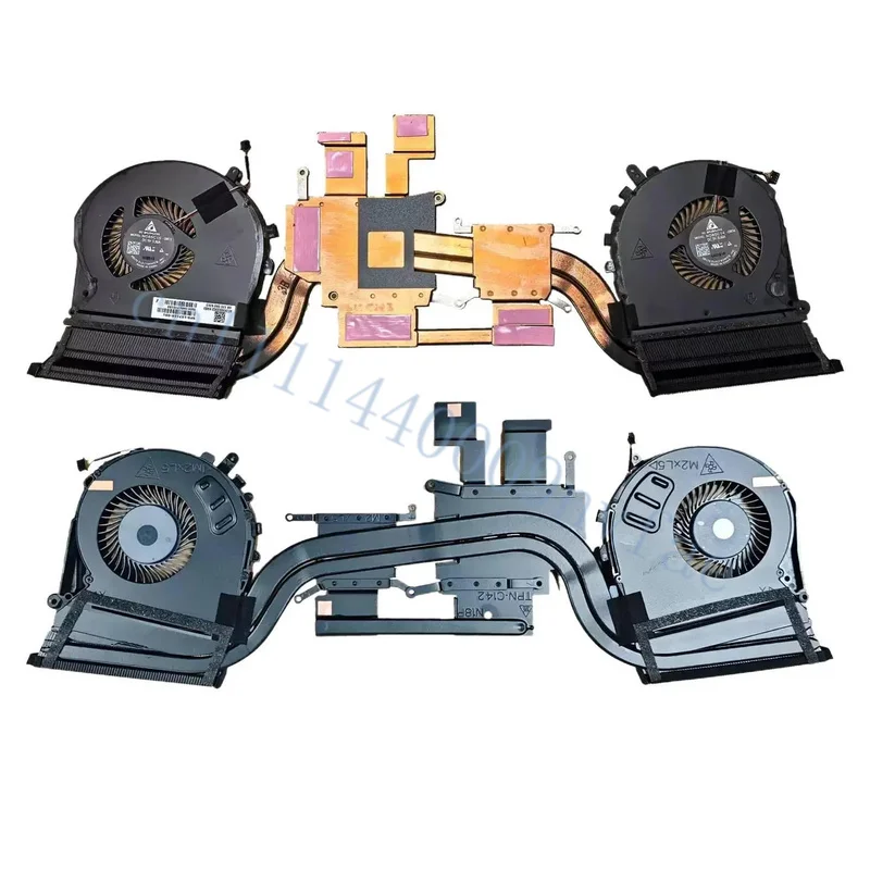 New Laptop CPU+GPU Radiator with fan set for HP Omen 5 Plus 17-CD TPN-142 Cooling Module Fan L57166-001 0.8