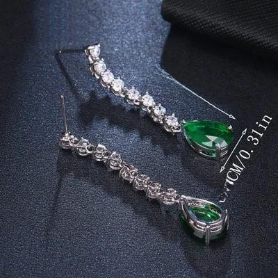 iny Copper Embedded Zirconia Drop Earrings Women's Faion Jewelry Ele Vintage Cross-Border Luxury Fringe Ear Jewelry