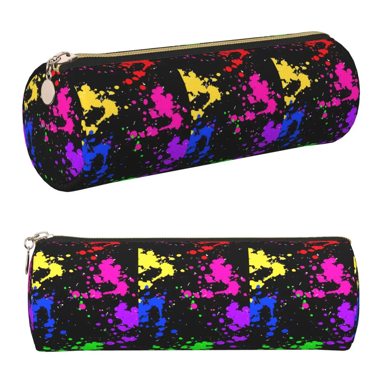 Bunte Graffiti-Splatter-Print Federmäppchen Stiftetui Zylindrische Stiftbox Federtasche für Jungen Mädchen Geschenke