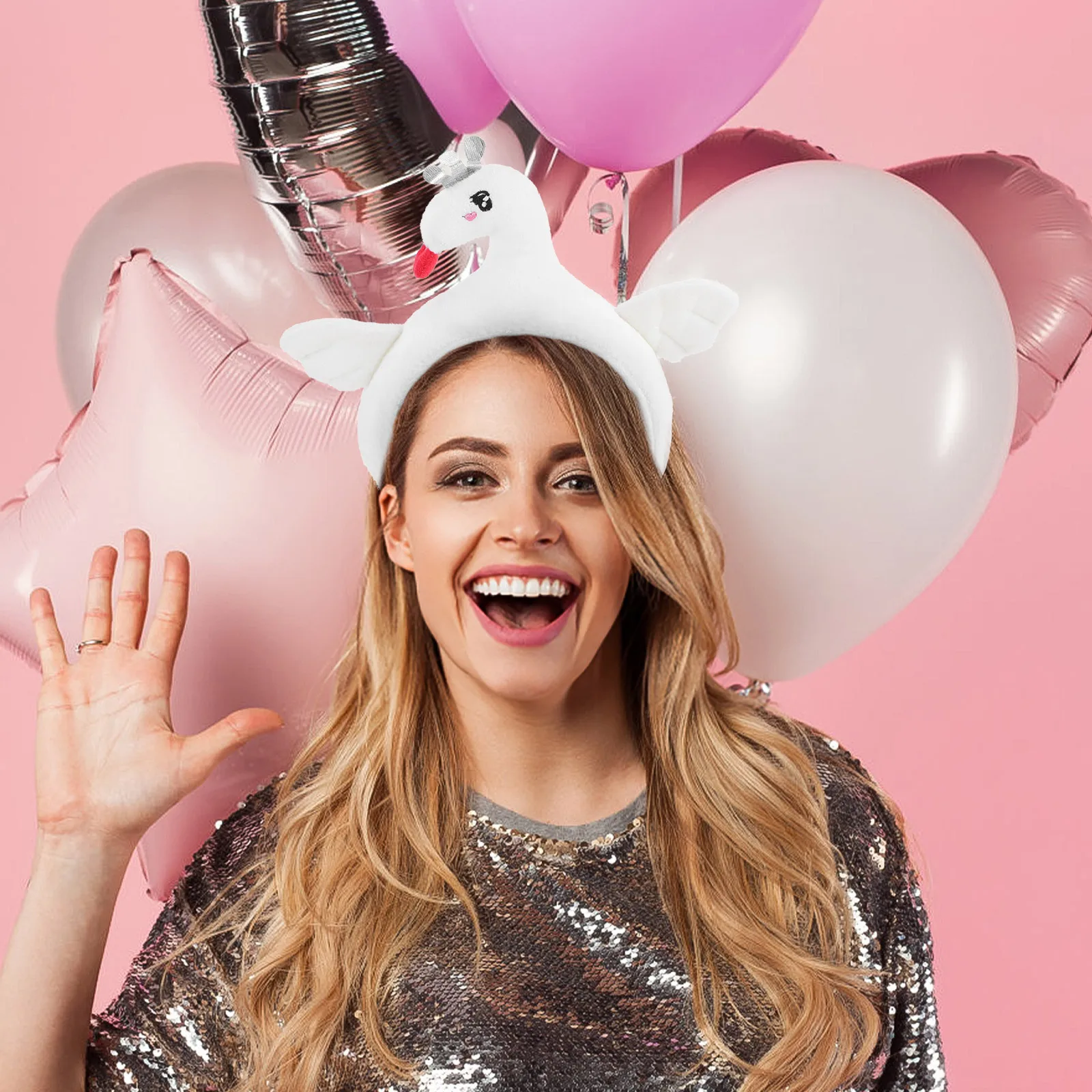 

Cute Swan Hair Band 1pc Party Headwear for Adults Funny Headband Decor Animal Ear Hair Accessory Wash Headdress