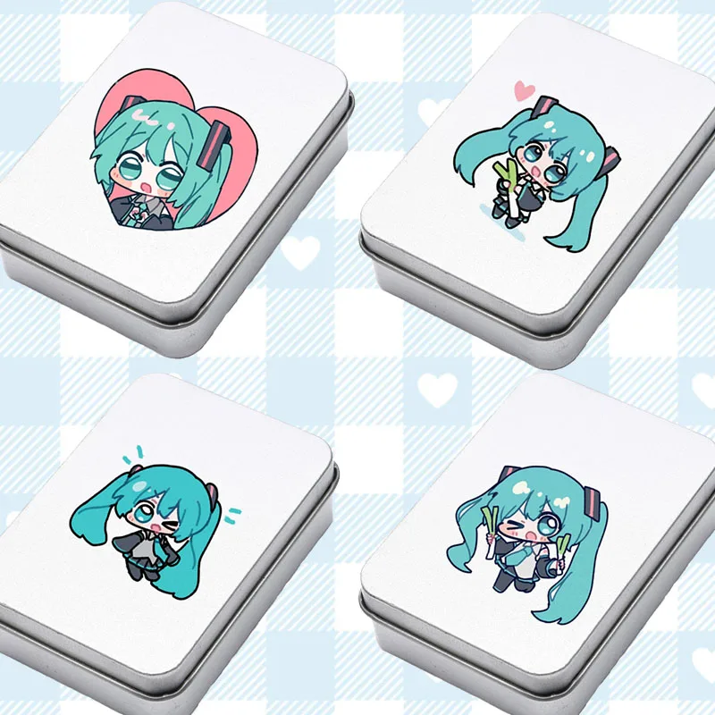 

Коробка для хранения Hatsune Miku Q версия Kawaii студенческая наклейка с героями мультфильмов реквизит для косплея аккуратные игровые украшения заколки для волос конфеты портативный подарок