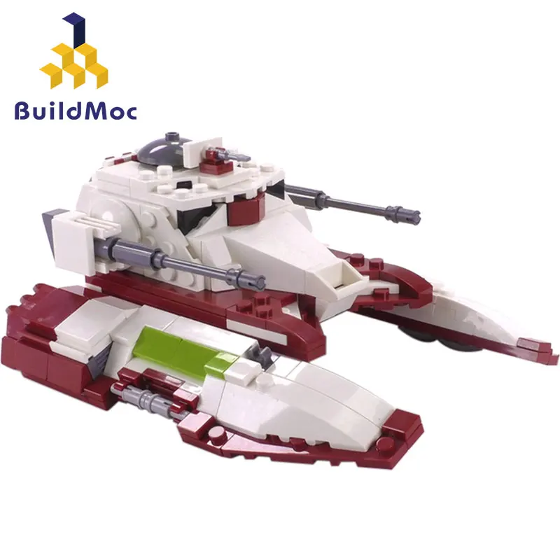 MOC Space Movie Republican Battle Tank TX-130T War Building Blocks Toys 378 Pieces Weapons Miniatures Bricks Model Birthday Gift