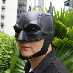 Adult Men Bat Superhero Cosplay Bruce Wayne Costume Halloween Masquerade Mask Black Latex Accessories