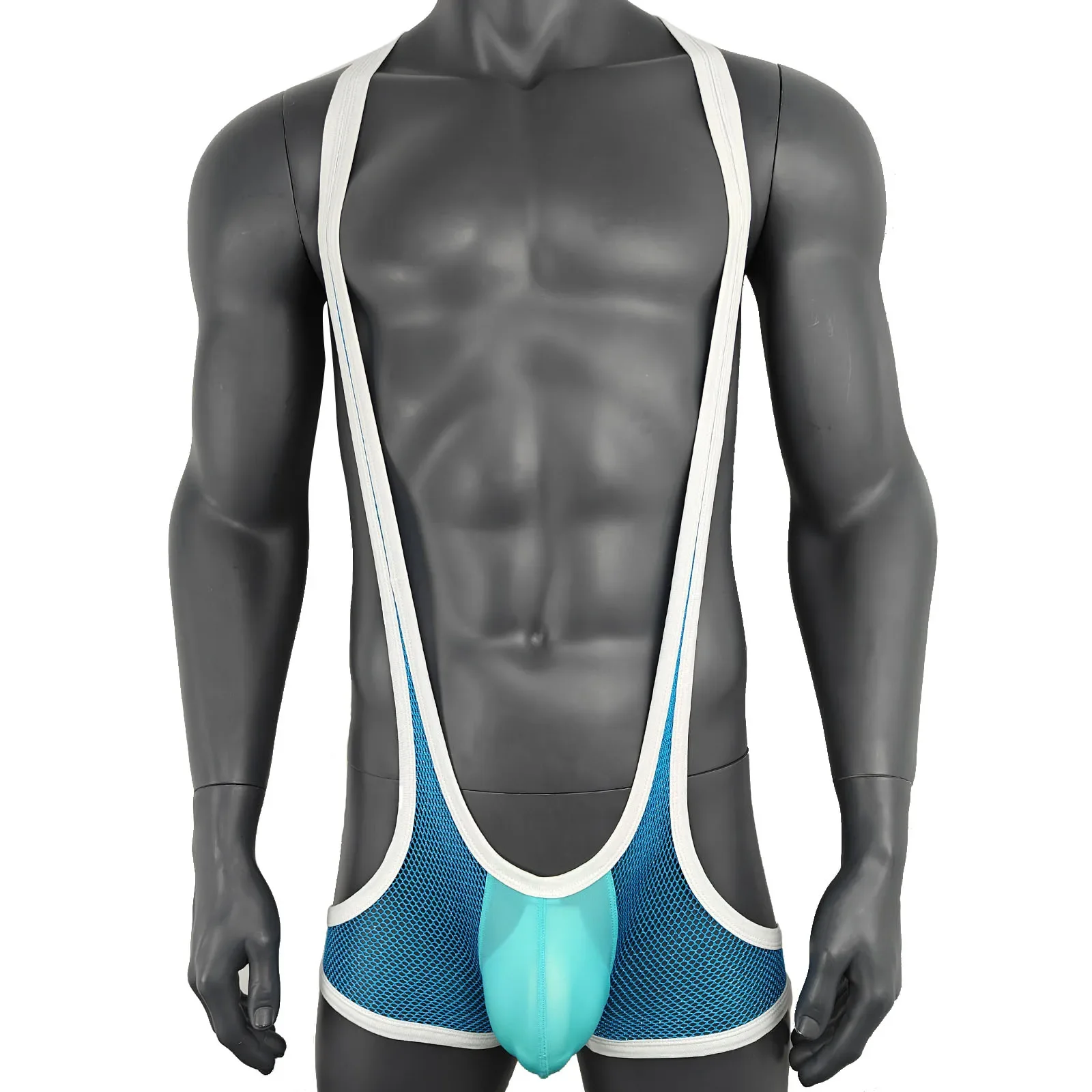 

Men's Mesh Gyms Jumpsuit Leisure Sports Adjustable Leotard Breathable Stretch Wrestling Singlet Swimsuits Bodysuits One-piece