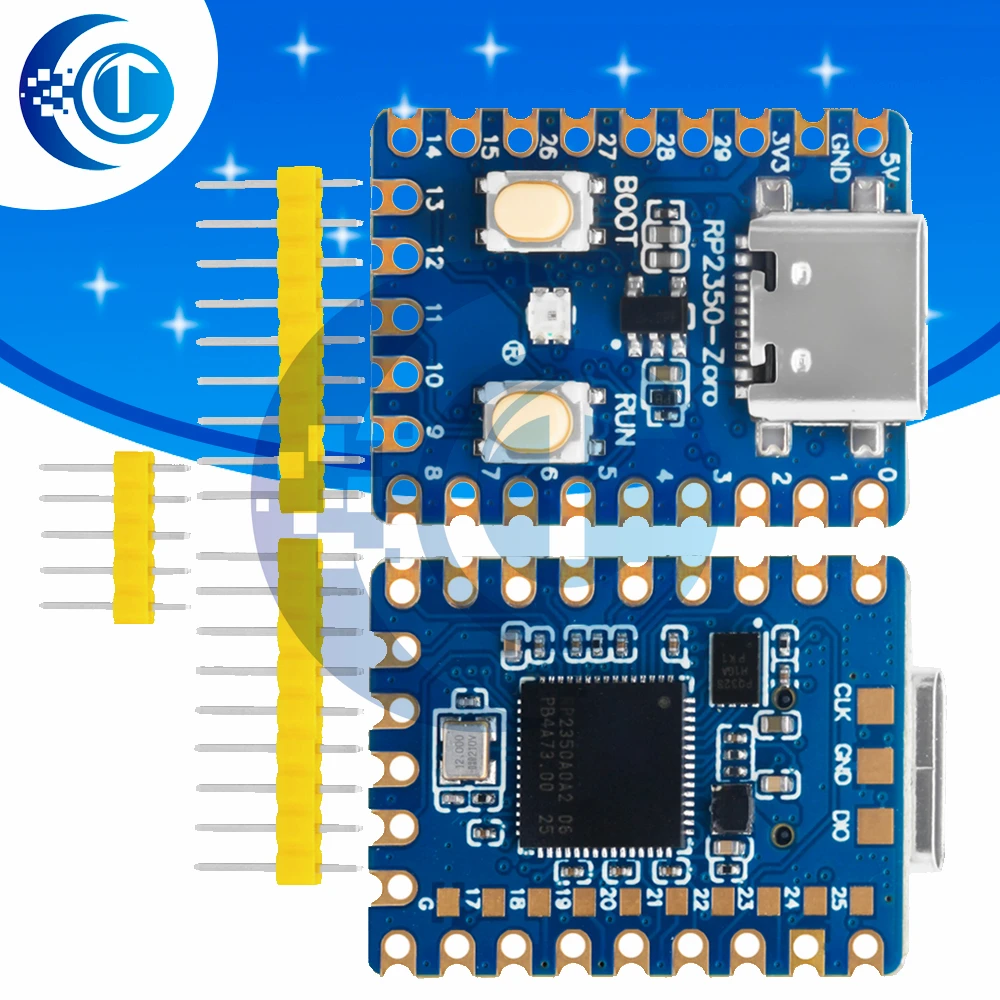 1/2PCS RP2350-Zero Mini Development Board RP2350 Based on Raspberry Pi RP2350A Dual-Core Built-in 520KB 4MB Flash Type-c USB