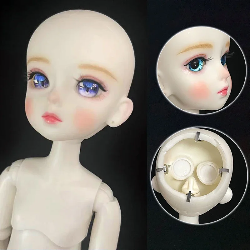 子供用メイクヘッド,女の子用化粧玩具アクセサリー,DIY,女の子へのギフト,30cm, 1:6 bjd