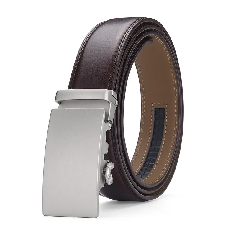 Men's Business Belt Simple Smooth Genuine Leather Belt