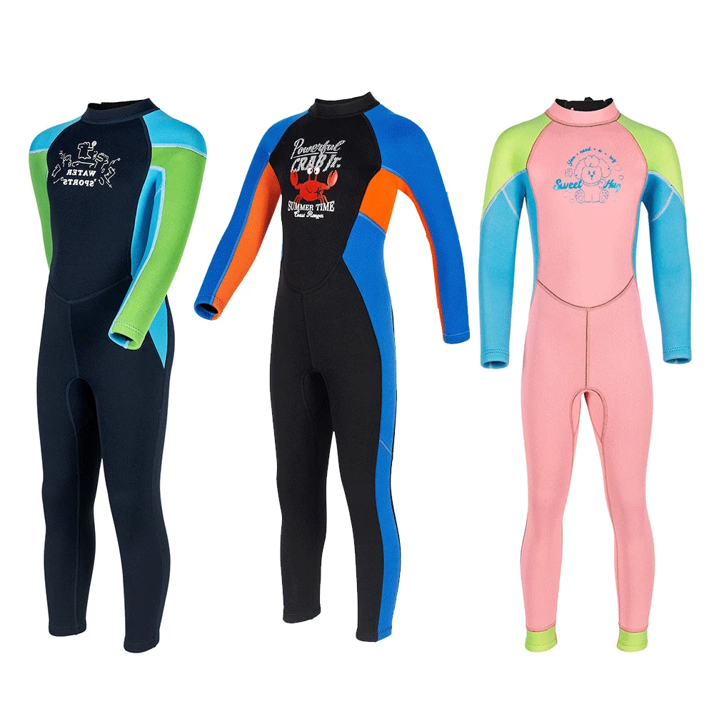 

Неопреновый гидрокостюм 2,5 мм для мальчиков и девочек, купальный костюм, детский молодежный цельный купальник для малышей, купальный костюм для серфинга с длинными рукавами для дайвинга
