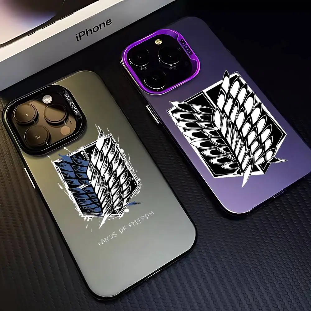 

Hot H-Anime Attack On TitanS Phone Case For IPhone 16 15 14 13 12 11 Pro Max X XR XSMAX 8 7 Plus Candy Matte Shockproof Back Cov