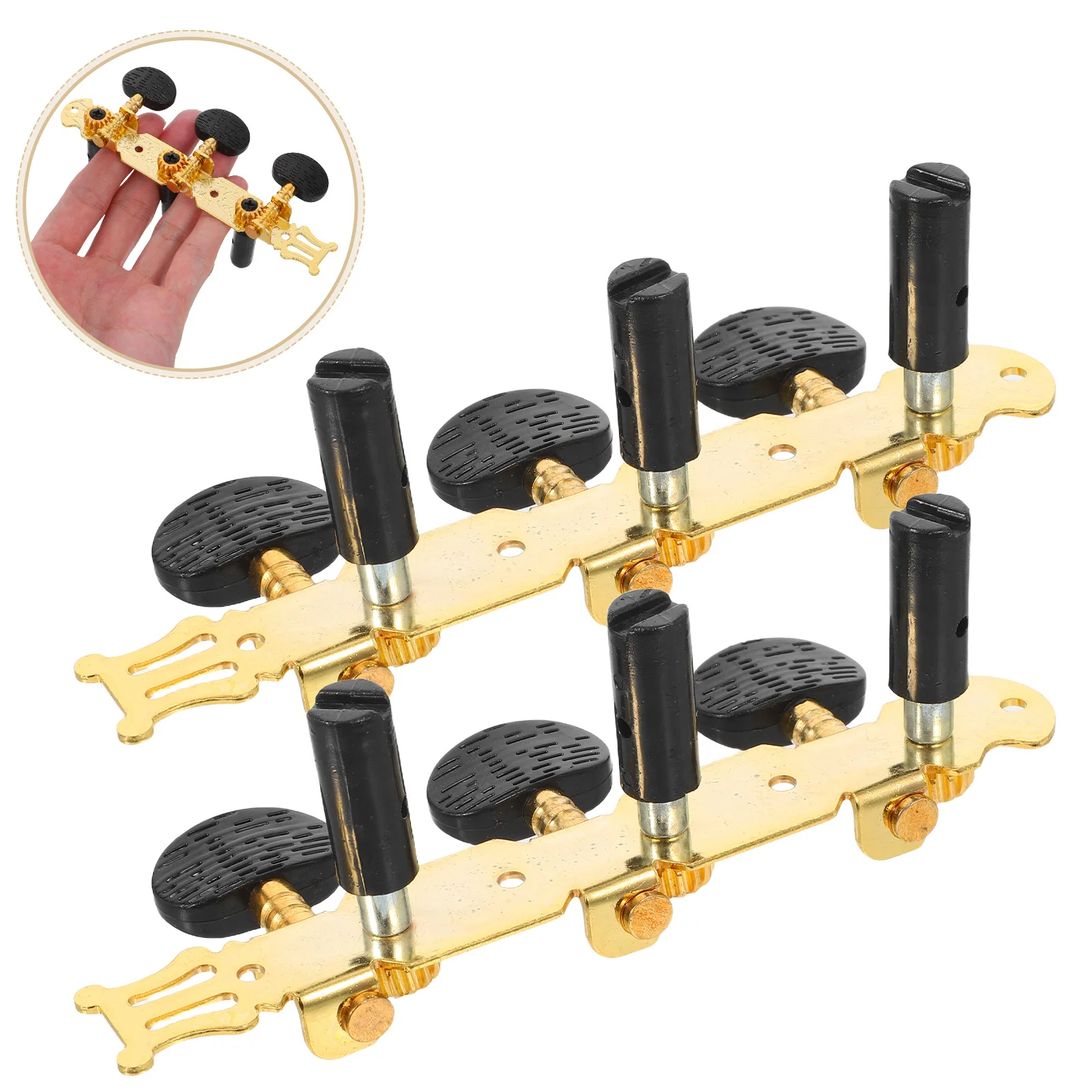 

2Pcs Guitar Accessories Open- Pegs for Acoustic Ukulele Classical Bass Guitar Iron Precision Tuners Stable Smooth