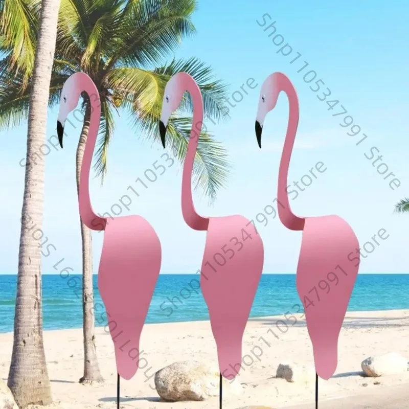 F2 1Pcs Garden Cyclone Bird Flamingo Backyard Beach Creative Party Decoration Photography Props Lawn Pool Decor Home Flamingo