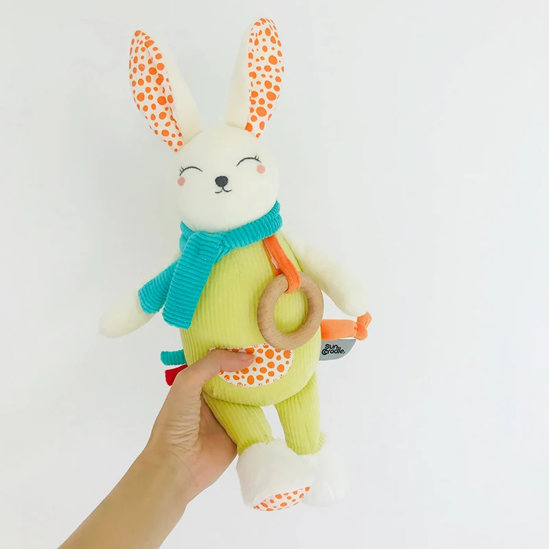 Baby Comforter Toys Cute Cartoon Bunny Sleeping Towel Baby Rattles Soft Stuffed Animals Appease Baby Toy 0-12 Months Infant Gift