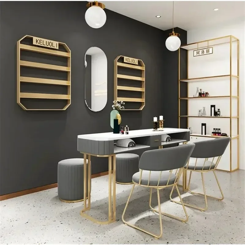 Nordic INS Hot-selling Nail Table and Chair Set, Simple Modern Single Double Layer Manicure Table manicure desk стол трансформер