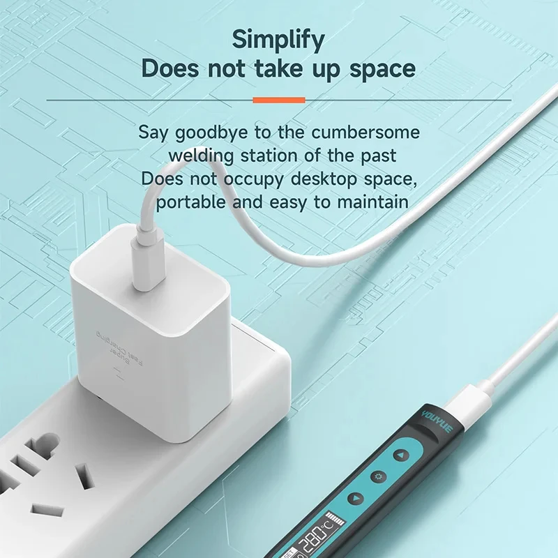 Imagem -04 - Uyue-mini Usb Ferro de Solda Portátil com T12 Dicas para Telefone Placa Mãe Pcb Repair Estação de Solda Calor Lápis Ponta Ferramentas T12s