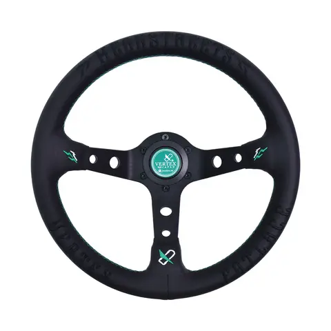 JDM VERTEX 스티어링 휠 330mm 가죽 딥 디쉬 스티어링 휠 레이싱 드리프트 스포츠 그린 스티어링 휠