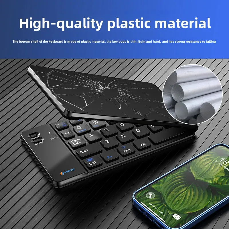 2026 new mini bi-fold keyboard wireless Bluetooth, thin, lightweight and portable, universal for mobile phones and tablets